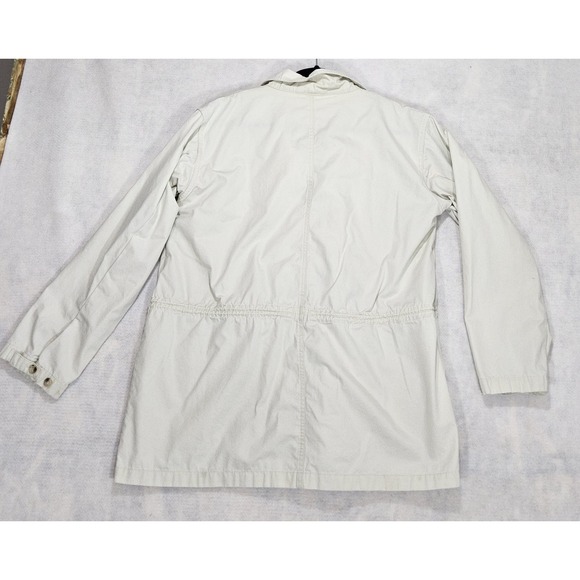 TravelSmith Safari Jacket Womans L 12 14 Vtg Utility Cargo Military Khaki Beige - Picture 6 of 15